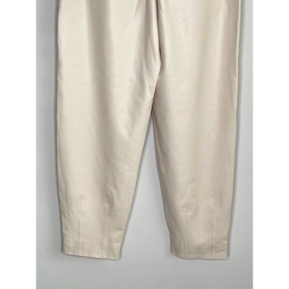 Veronica Beard Atala Faux Leather High Waisted Trouser Pants Ecru Women's 2 NWT - Picture 12 of 13